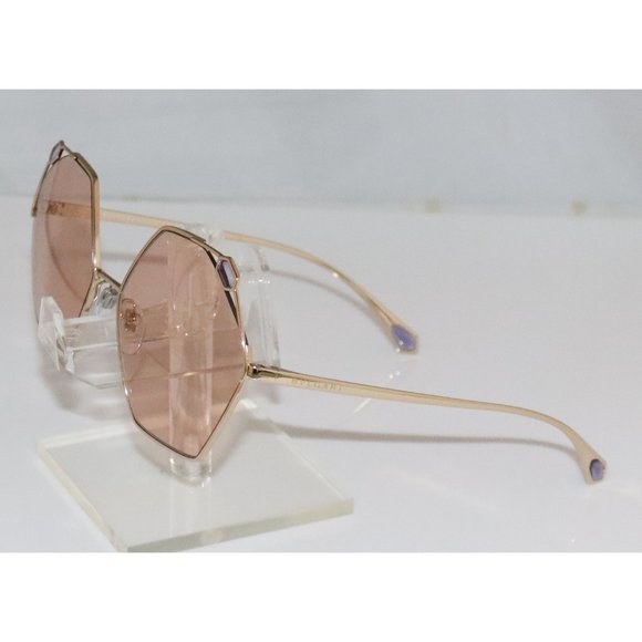 New Women\'s Bvlgari Pink Gold Geometric Sunglasses